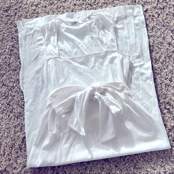 Vince Belted Pima Cotton Midi Dress, White, Size S New with Tag Retail $225.00 - Picture 5 of 8